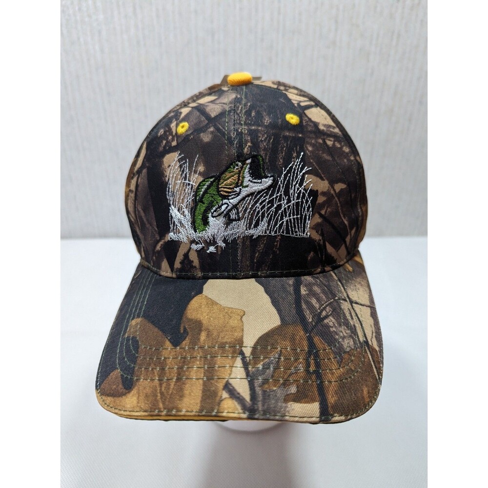 Bass Fishing Camouflage Strap Back Hat Cap
